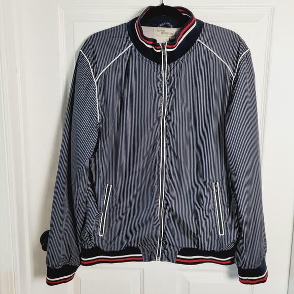 Cultural Revolution Jacket Mens Large Bomber Full Zip Retro White Stripe 70s - Picture 1 of 15